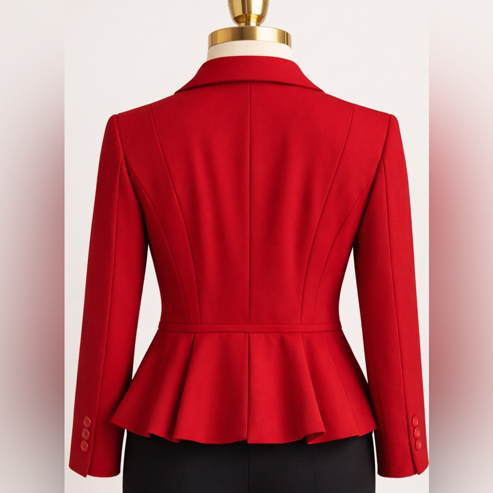 White House Black Market Red Peplum Blazer Jacket - Women - Picture 2 of 3